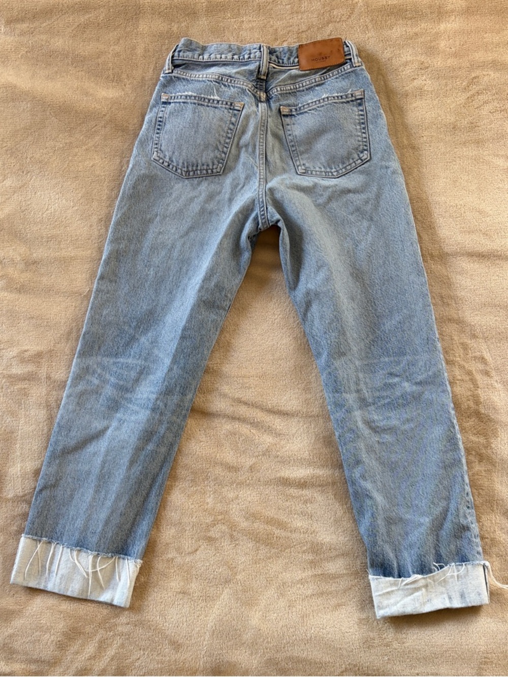 Moussy Light Blue Boyfriend Jeans with Cuffed Hem - Picture 2 of 2